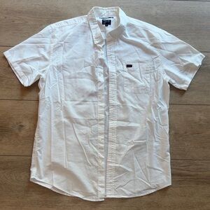 RVCA Men's White Casual Button Down Shirt